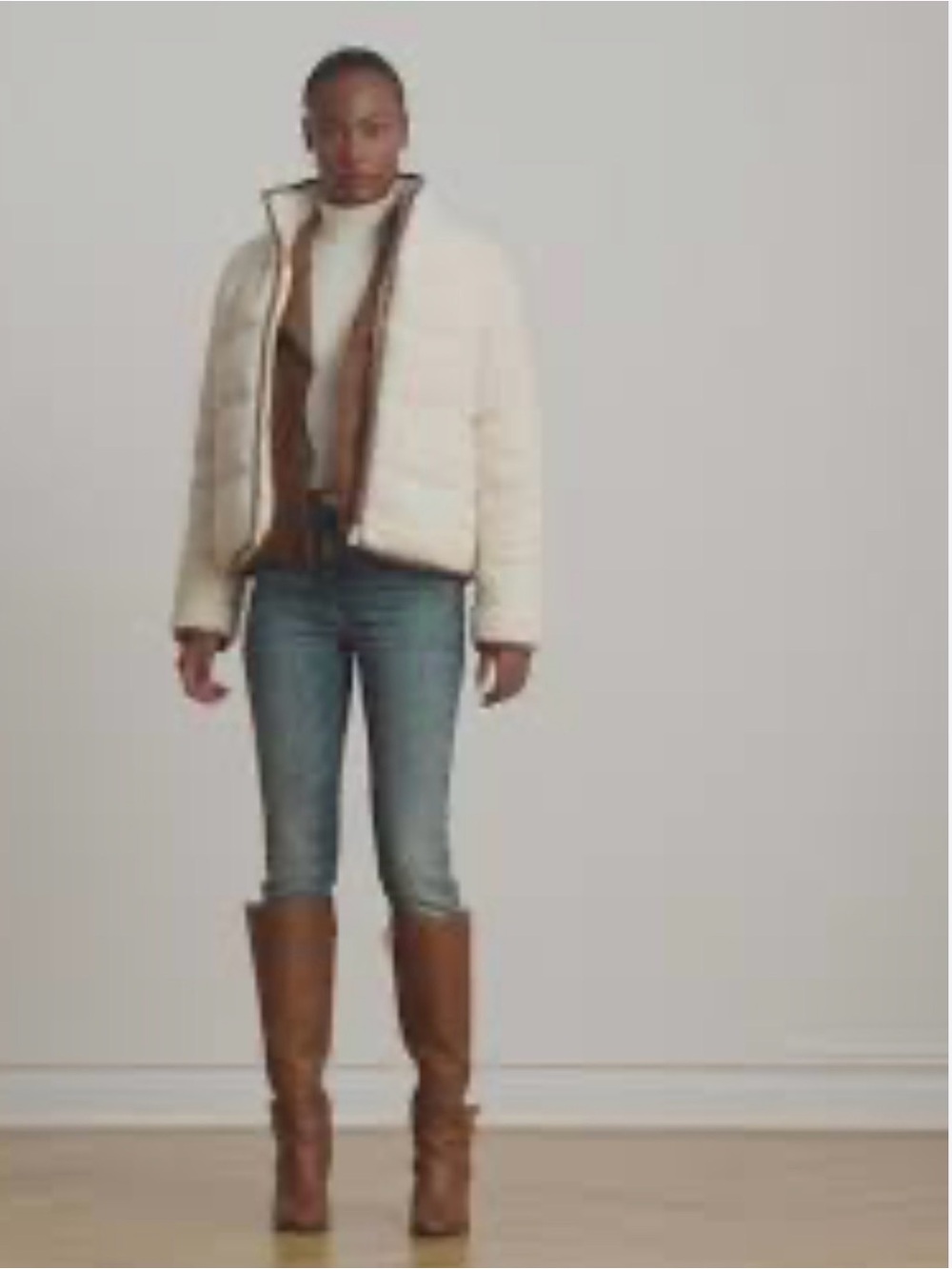 Lauren Ralph Lauren Cream Sherpa Puffer Jacket S NWT